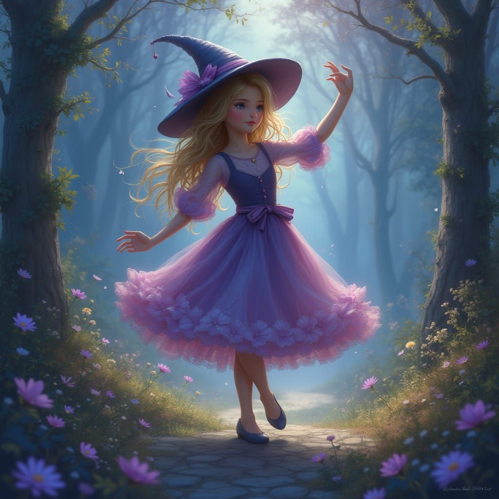 Enchanted Figure Dances in Dreamy Twilight