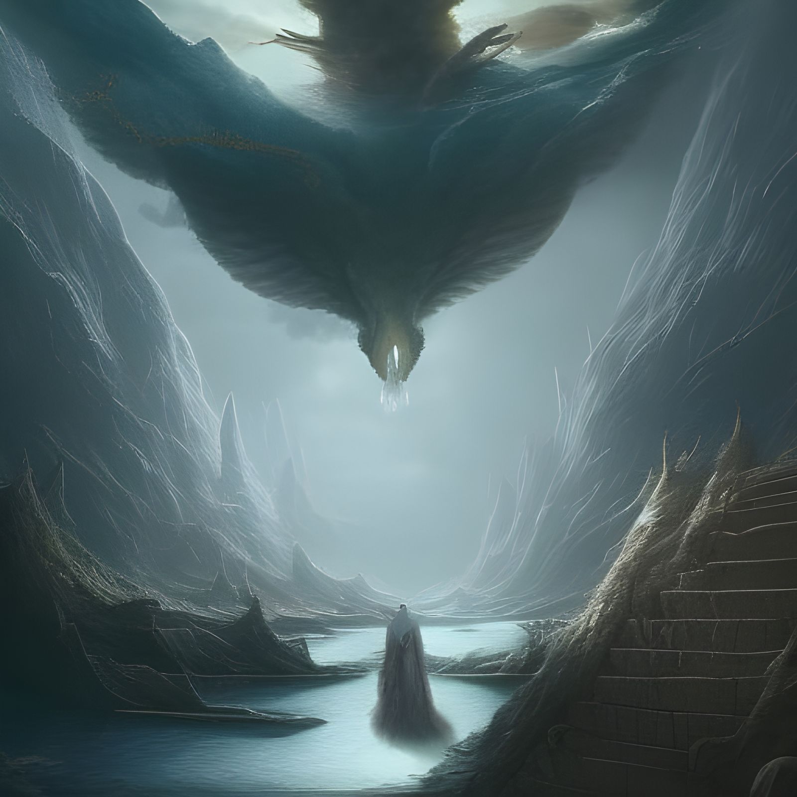 Surreal Throat of Gods: Detailed Matte Painting