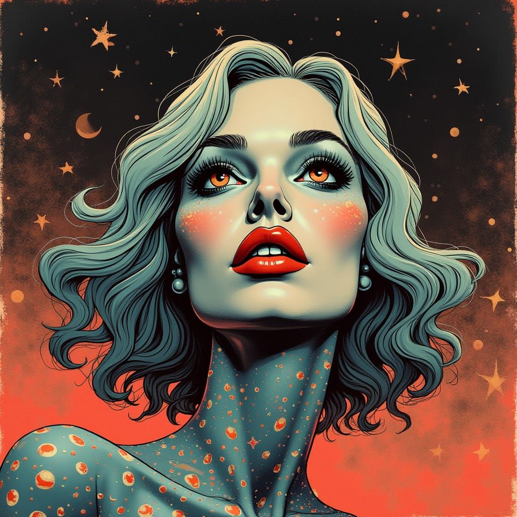 Sci-Fi Space Opera Art in Retro-Futuristic Style