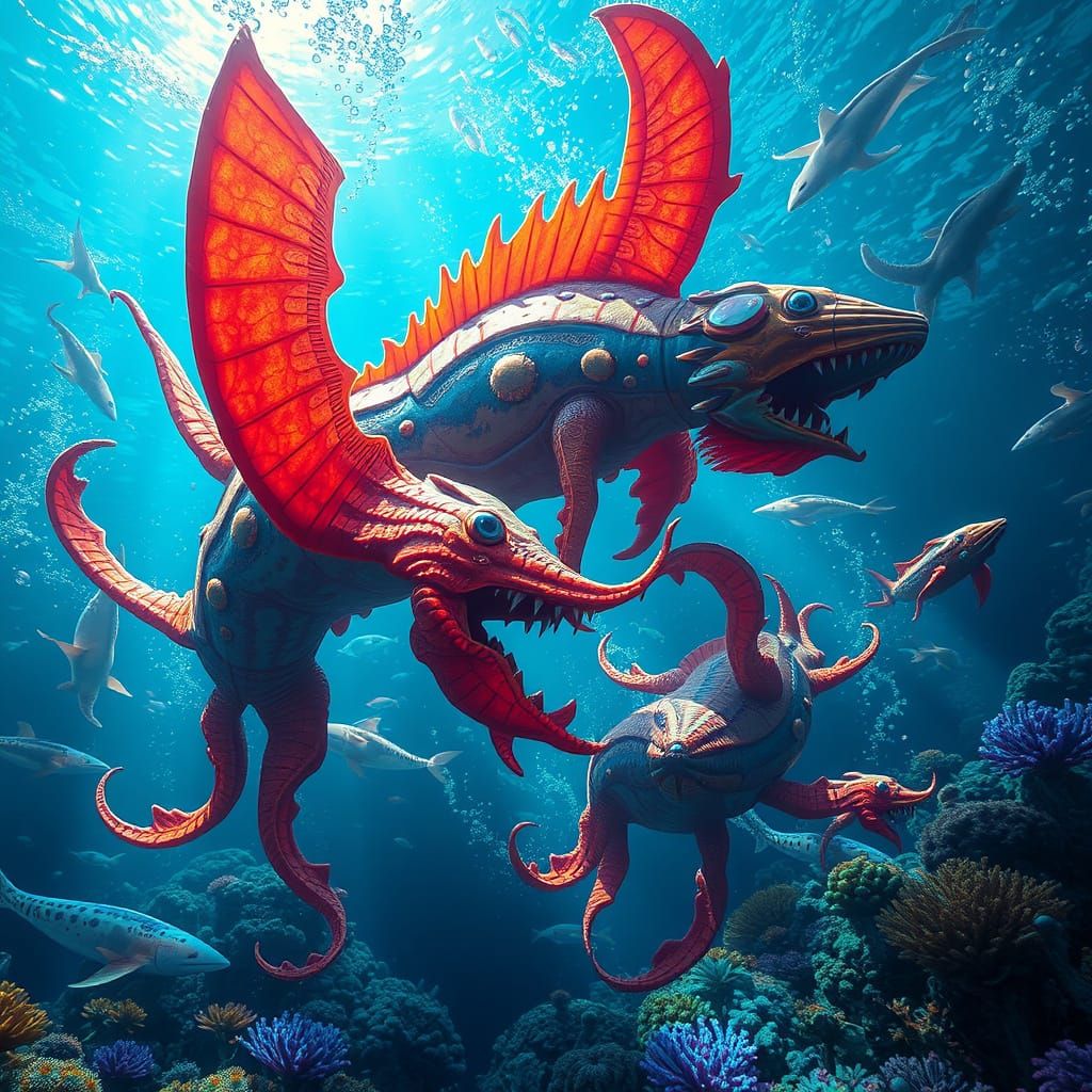 Underwater Realm of Innovative Oceanic Creatures