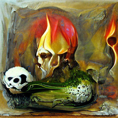 Burning Skull Engulfed in Flames