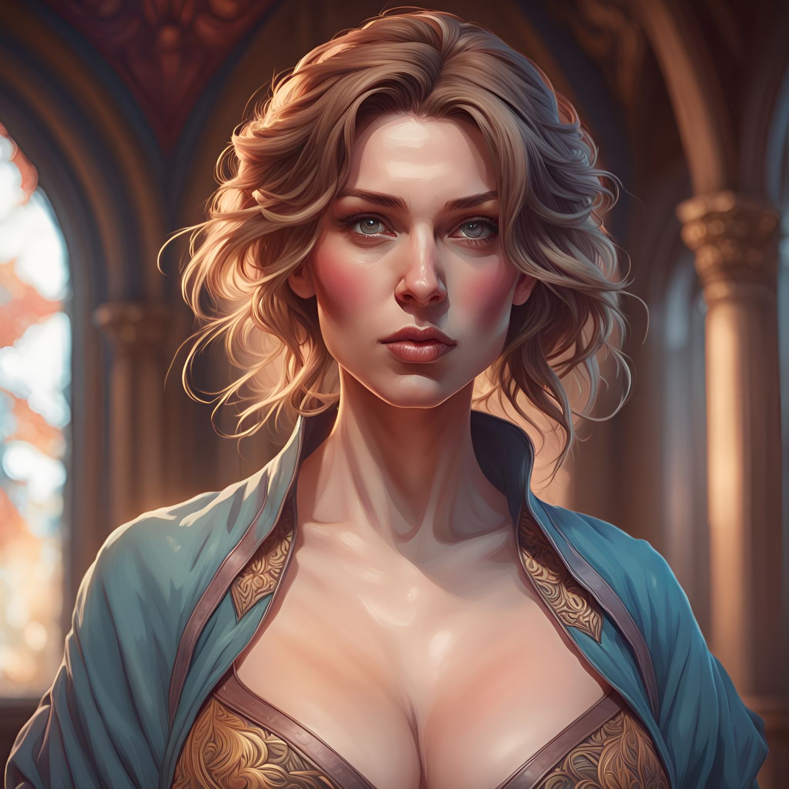 Detailed Portrait of a Woman in Digital Art Style