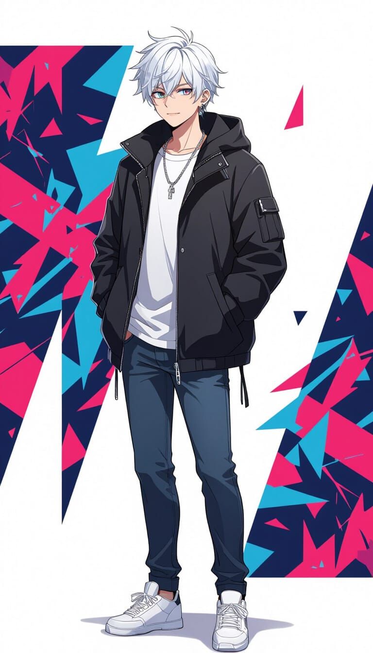 Anime Style Male Vtuber with Modern Jacket