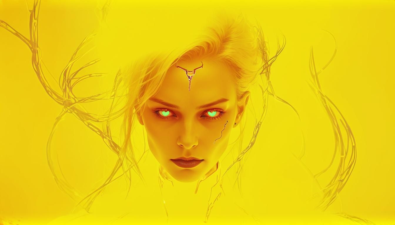 Cyberpunk Vampire Lady Portrait in Neon Noir