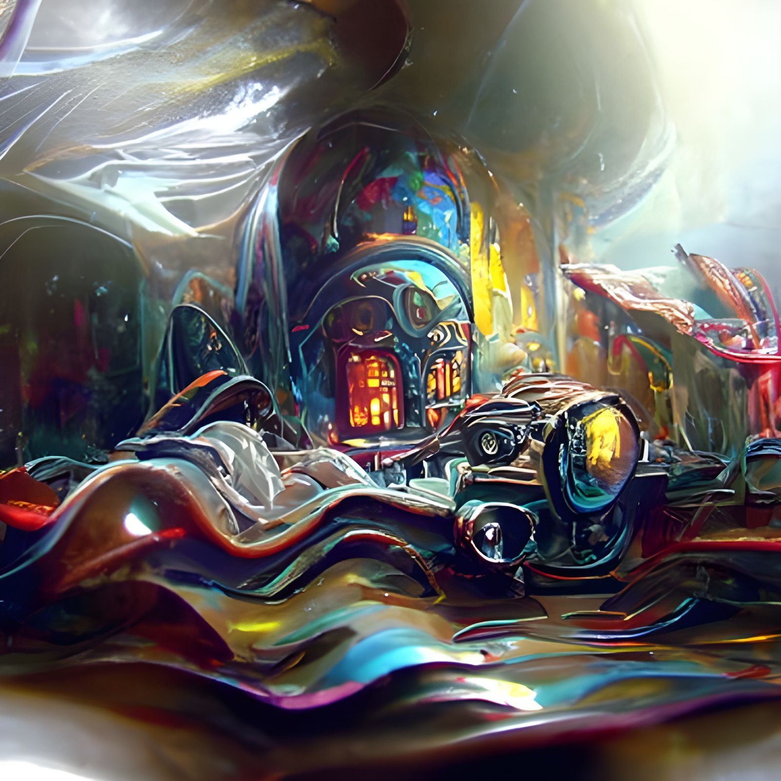 Cosmic Wonderland: A Mixed Media Masterpiece