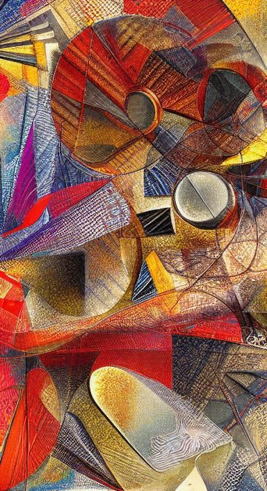 Math Patterns in Futuristic Collage Art