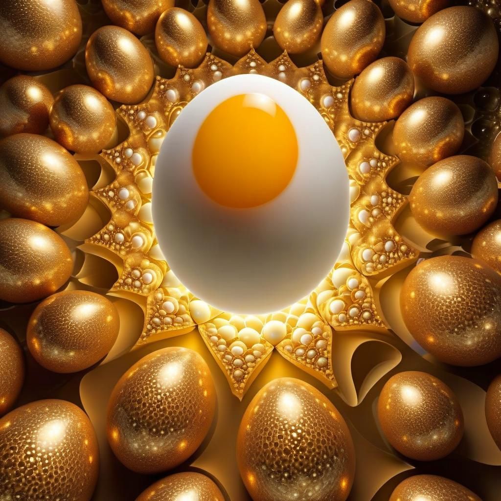 Radiant Fractal Eggs in Gleaming Light