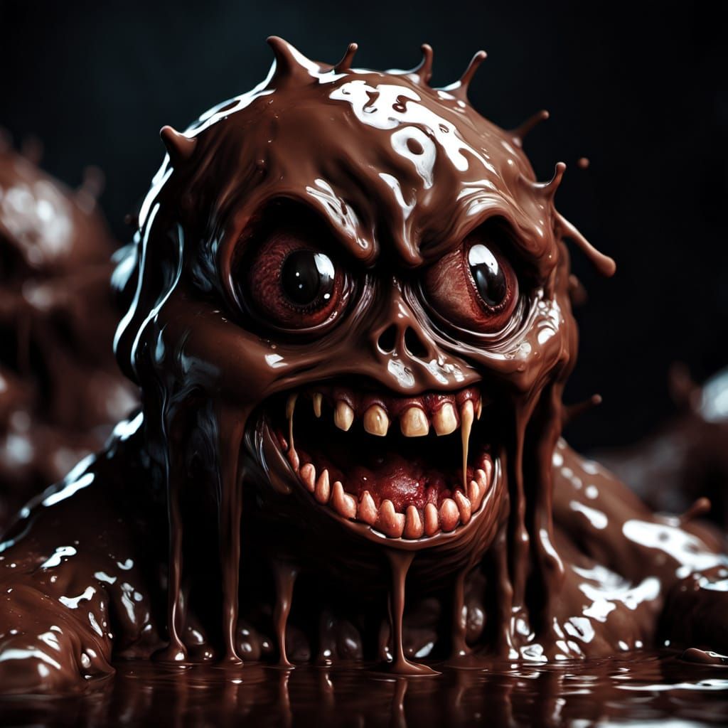 Melting Chocolate Monster: Horror Concept Art