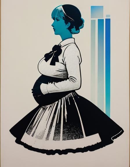 Pregnant Woman in Impressionistic Double Exposure