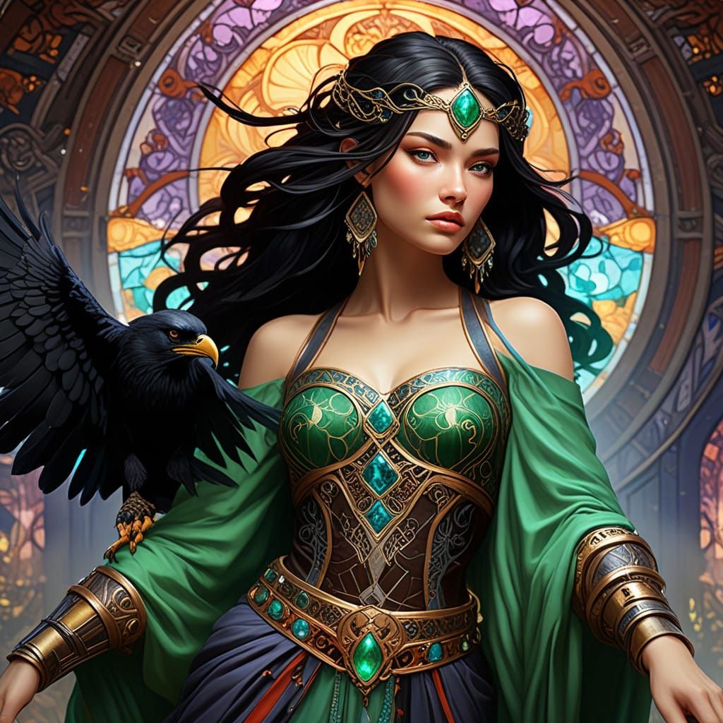 Mystical Warrior Queen in Triadic Hues