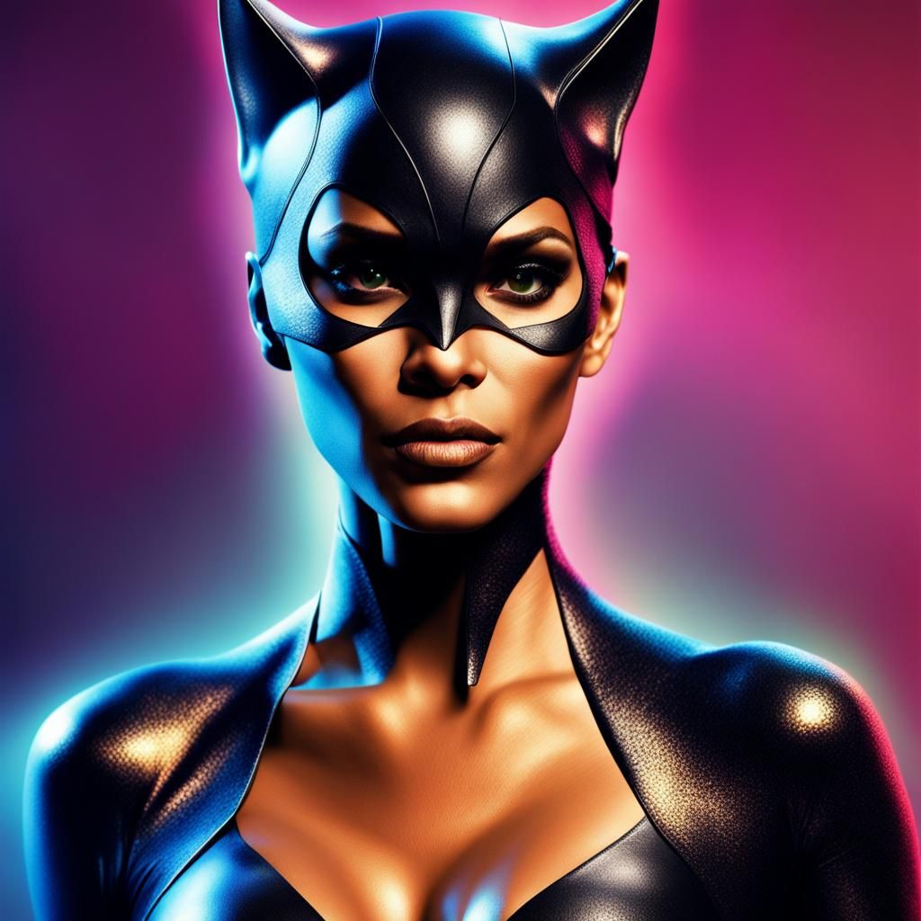 Halle Berry as Catwoman: Hyperrealistic Digital Art