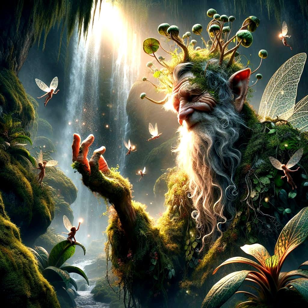 Enchanting Forest Giant in a Magical Garden