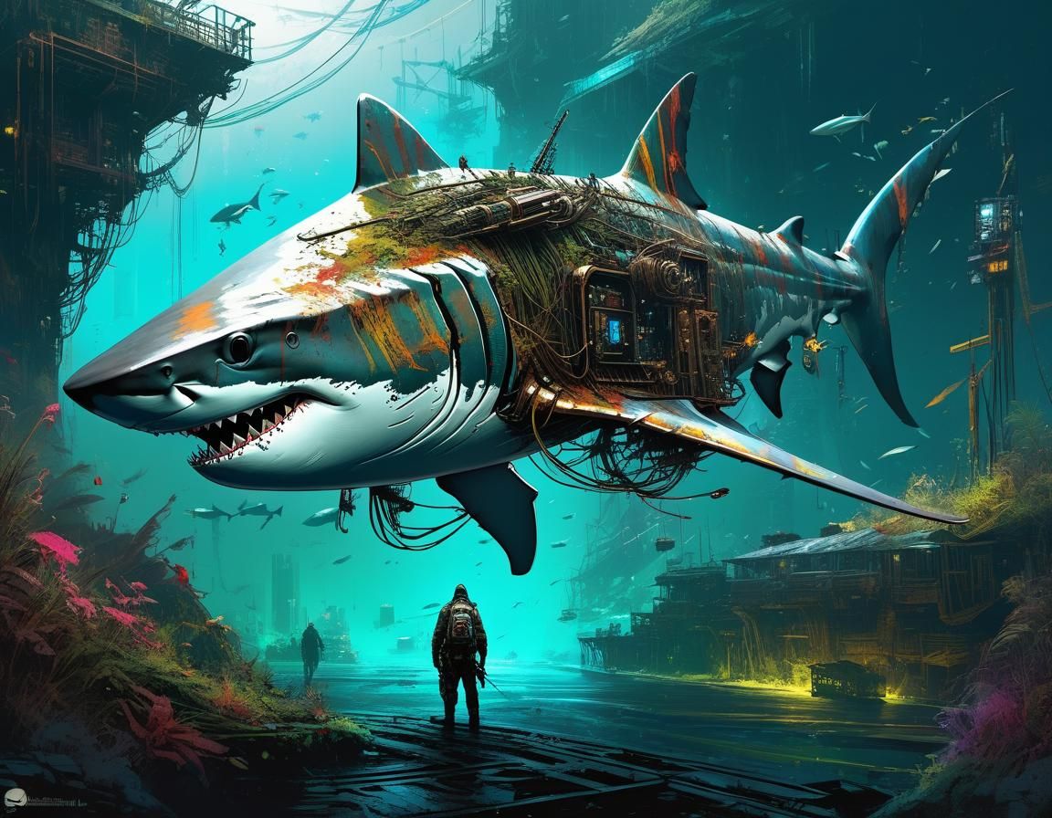 Steampunk Cyber Shark