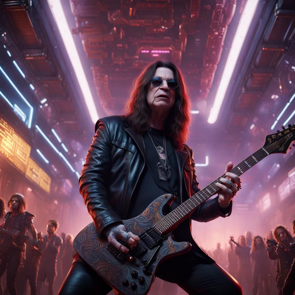Ozzy Osbourne Cyberpunk Concert in Space