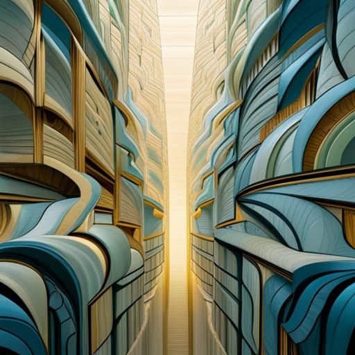 Abstract Embossed Quilt in Art Deco Style