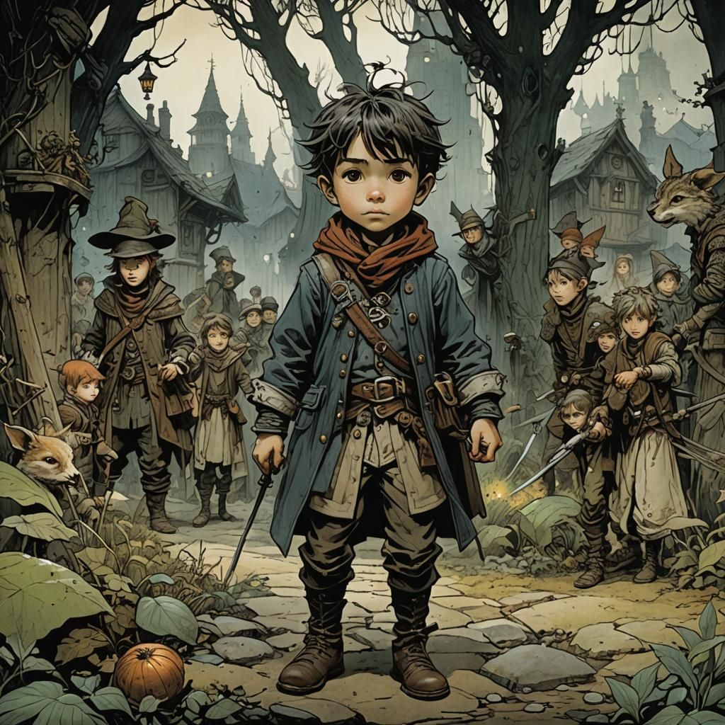 Whimsical Outsider Illustration in Fantasy Style