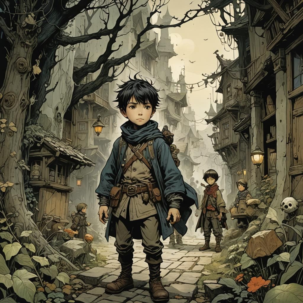 Whimsical Scene in Children's Book Illustration Style