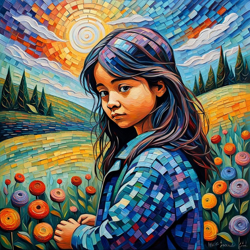 Expressionist Oil Painting with Impasto Acrylic Textures