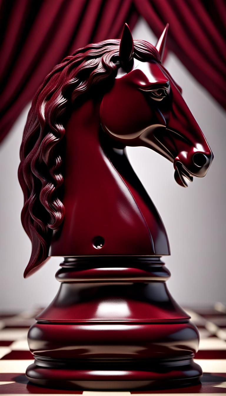 Hyperrealistic Chess Knight Portrait in 16k Resolution