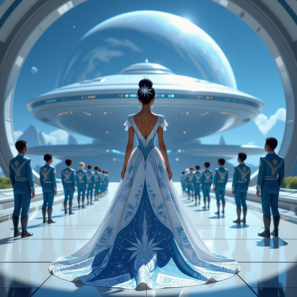 Celestial Princess in Futuristic Space Academy