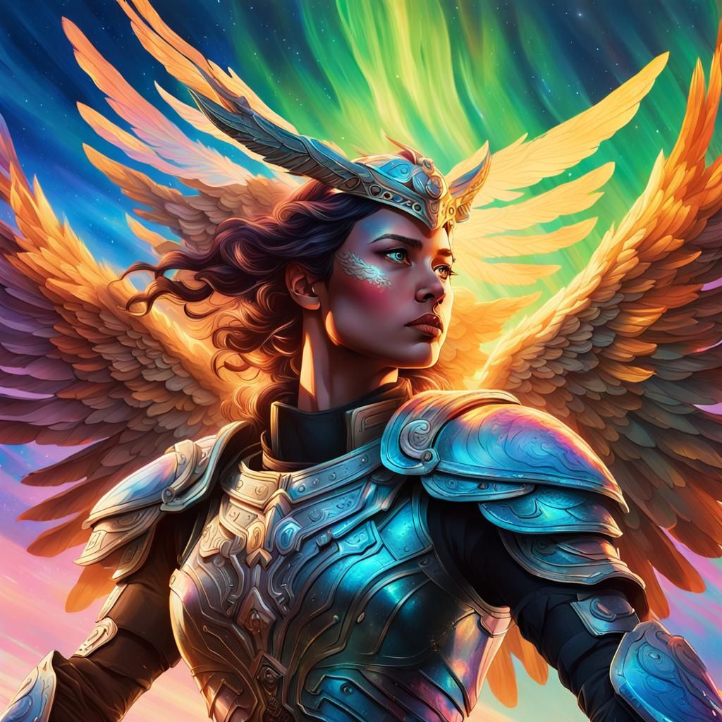 Valkyrie in Aurora Borealis Splash Art