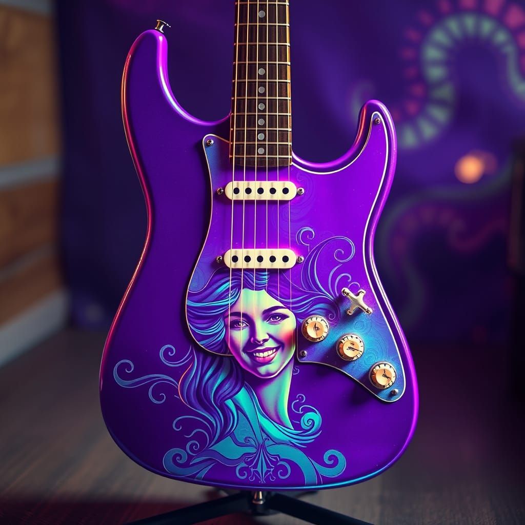 Purple Haze Fender Stratocaster Guitar with Psychedelic Art ...