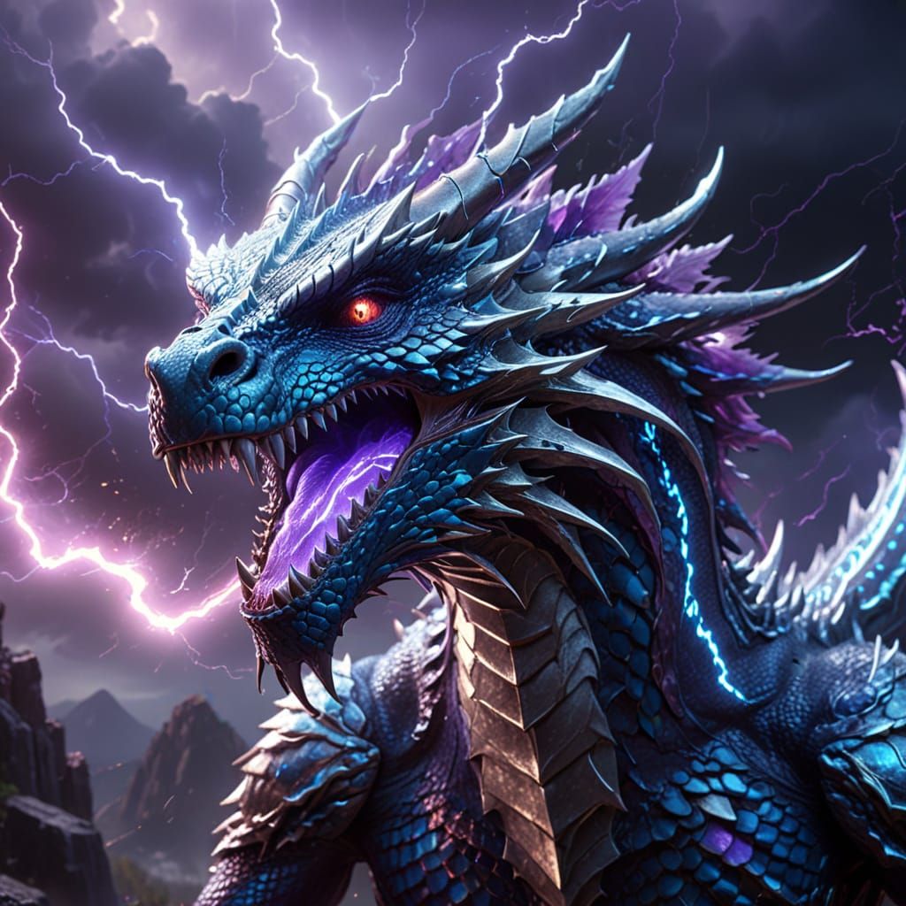 Chromatic Lightning Dragon Concept Art
