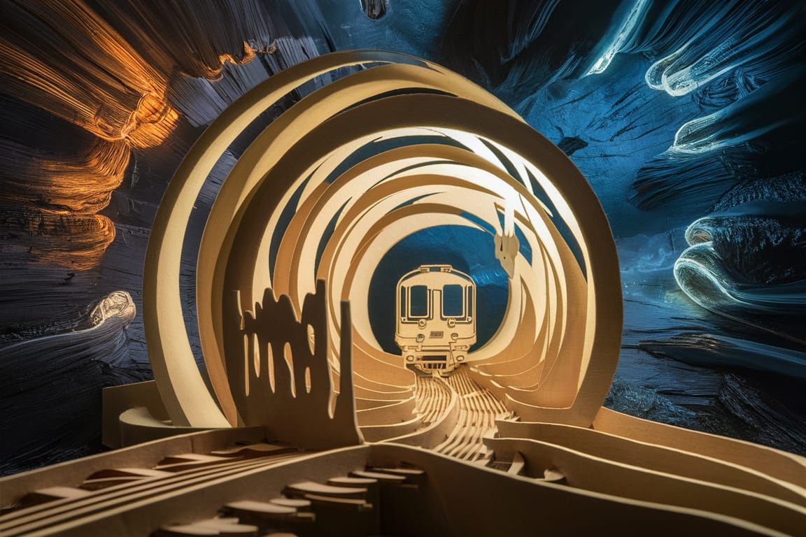 Train Diorama with Bioluminescent Lighting