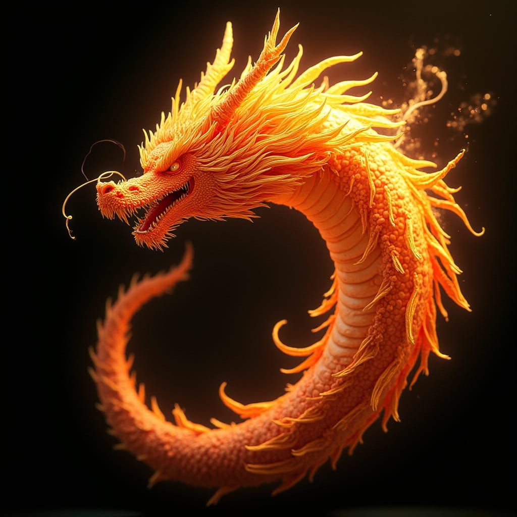 Hyper Realistic Dragon Ball in Vibrant Orange and Yellow