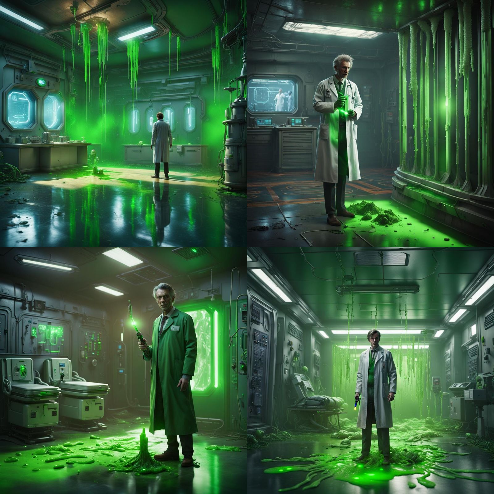 The Doctor in Alien Hospital with Green Slime