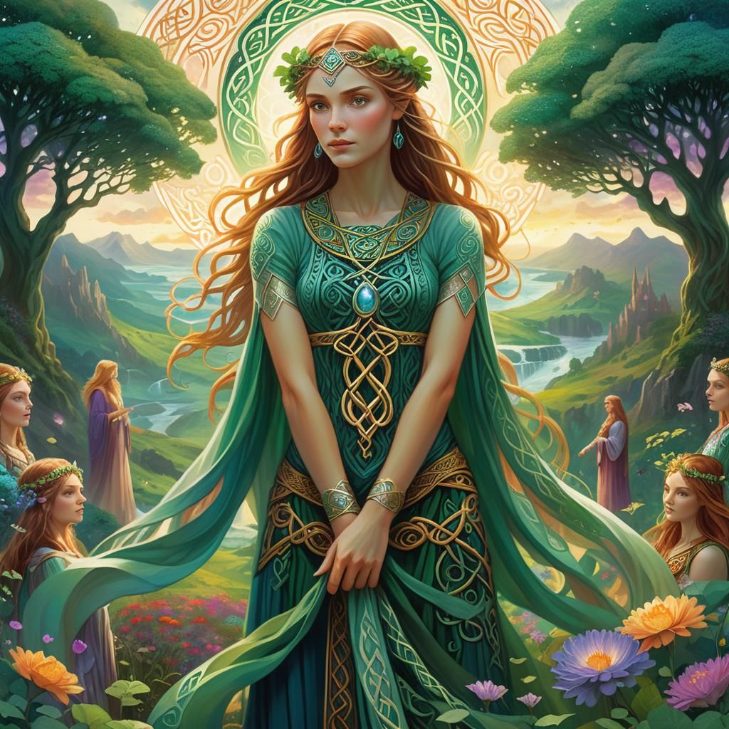 Celtic Goddesses in Mystical Fantasy Illustration