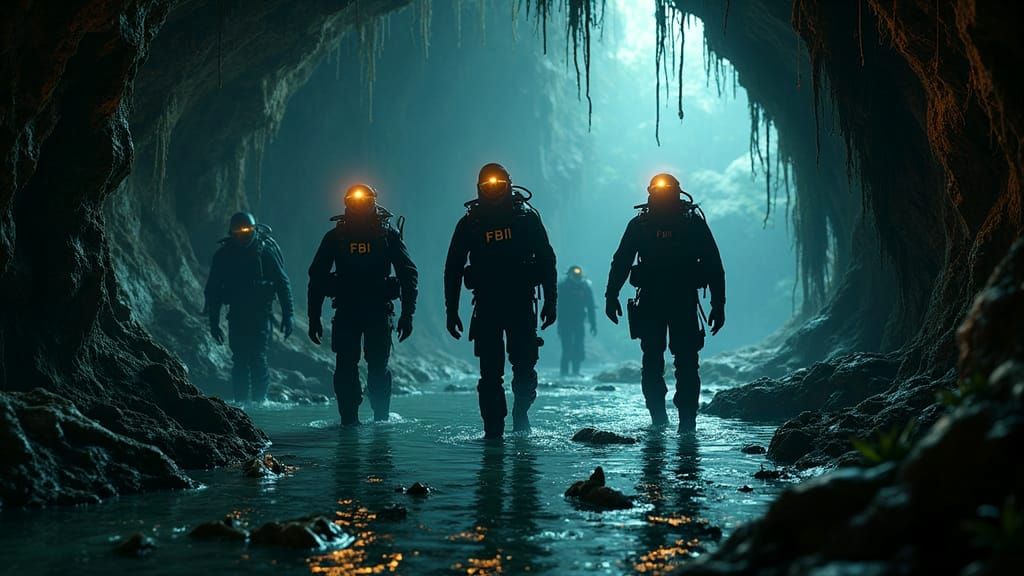 FBI Agents in a Dark Fantasy Cave