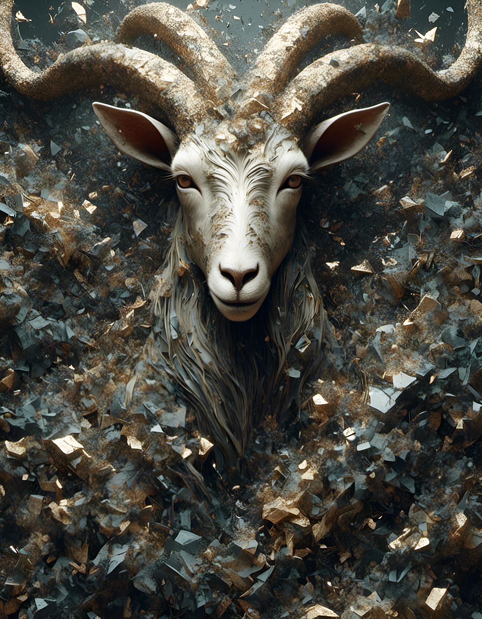 Rugged Goats with Fragmentation and Cracked Glass