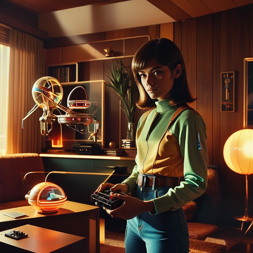 Retro-Futuristic Toy in 1970s Living Room