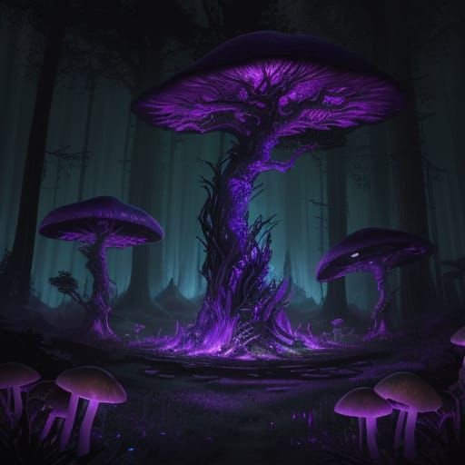 Ender Dragon in Mystical Forest, Digital Art