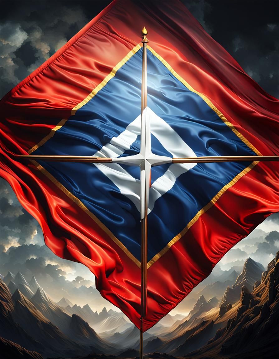 Intricate World Flag: Digital Matte Painting