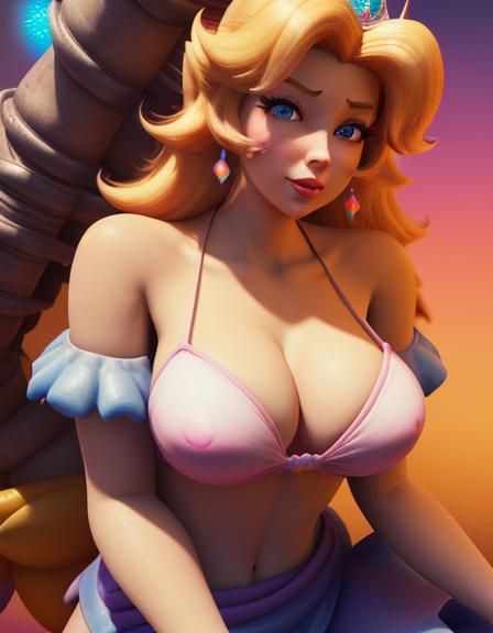 Princess Peach Bikini Concept Art in 3D