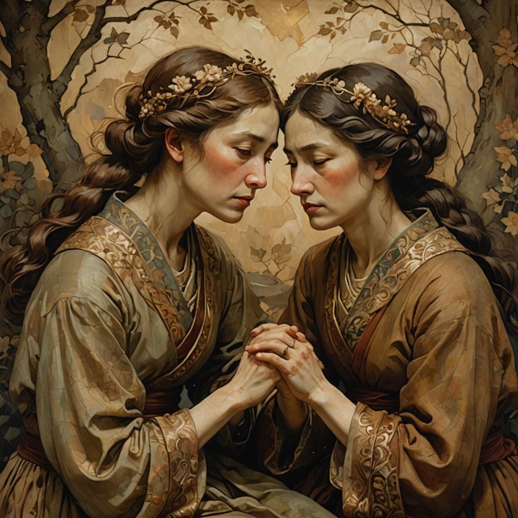 Melancholy Consolation: Two Women in Classical Style