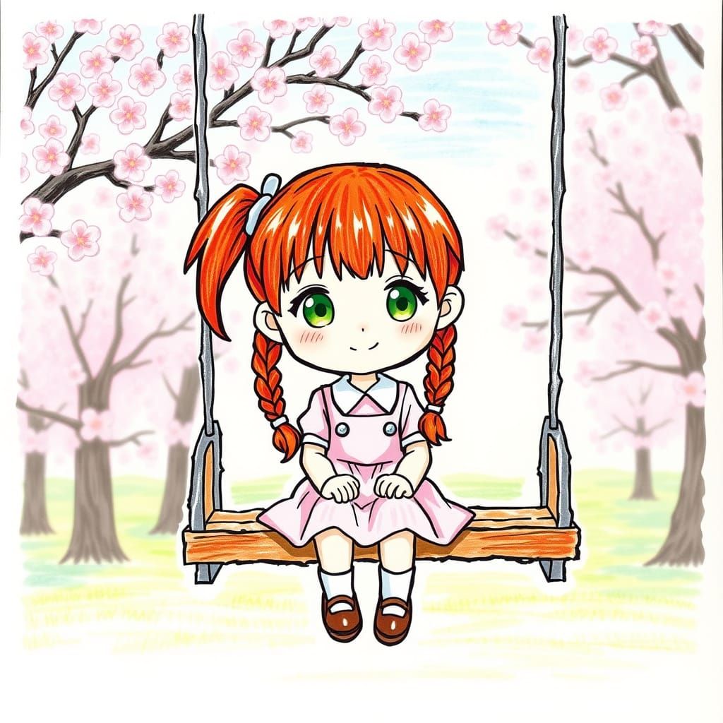 Amateur crayon drawing adorable and cute