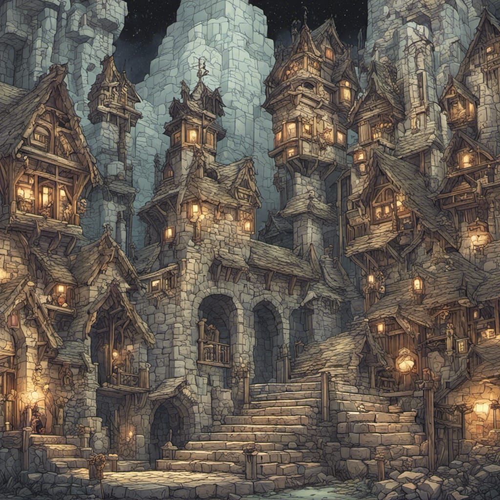 Medieval Minecraft Comic Book Art