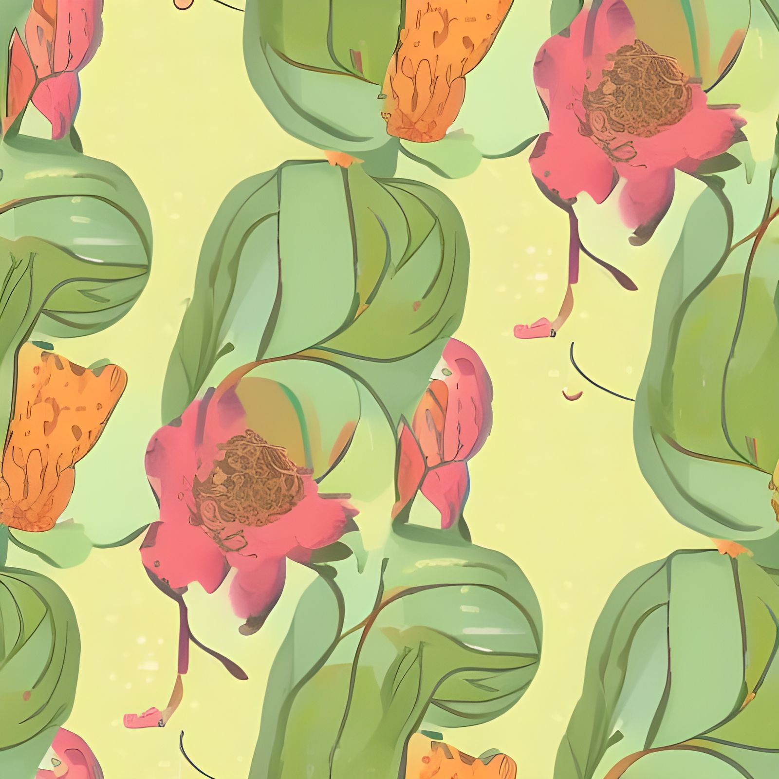 Geometric Textile Ornament in Watercolor Style