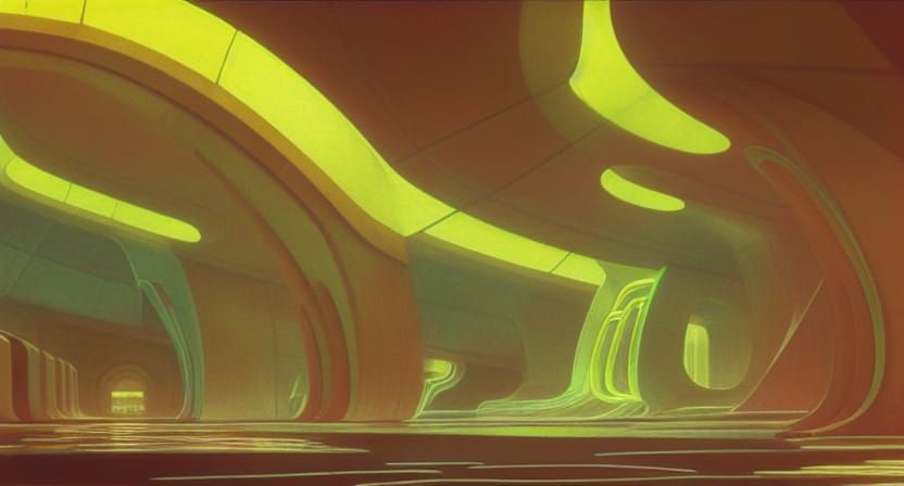 Futuristic Underground City with Waterfalls