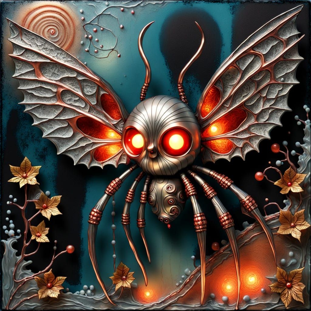 Surreal Winged Spider Creature