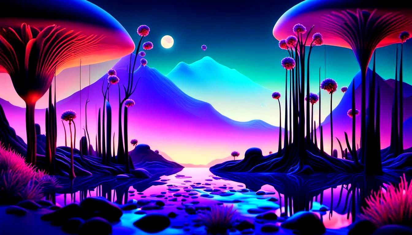 Surreal Landscape in a 3D Render