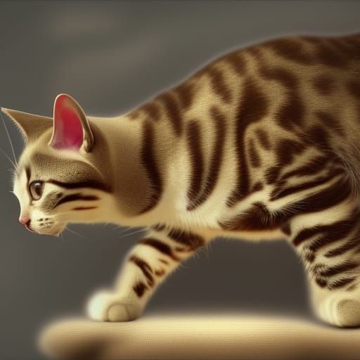 Feline Question Mark Matte Painting