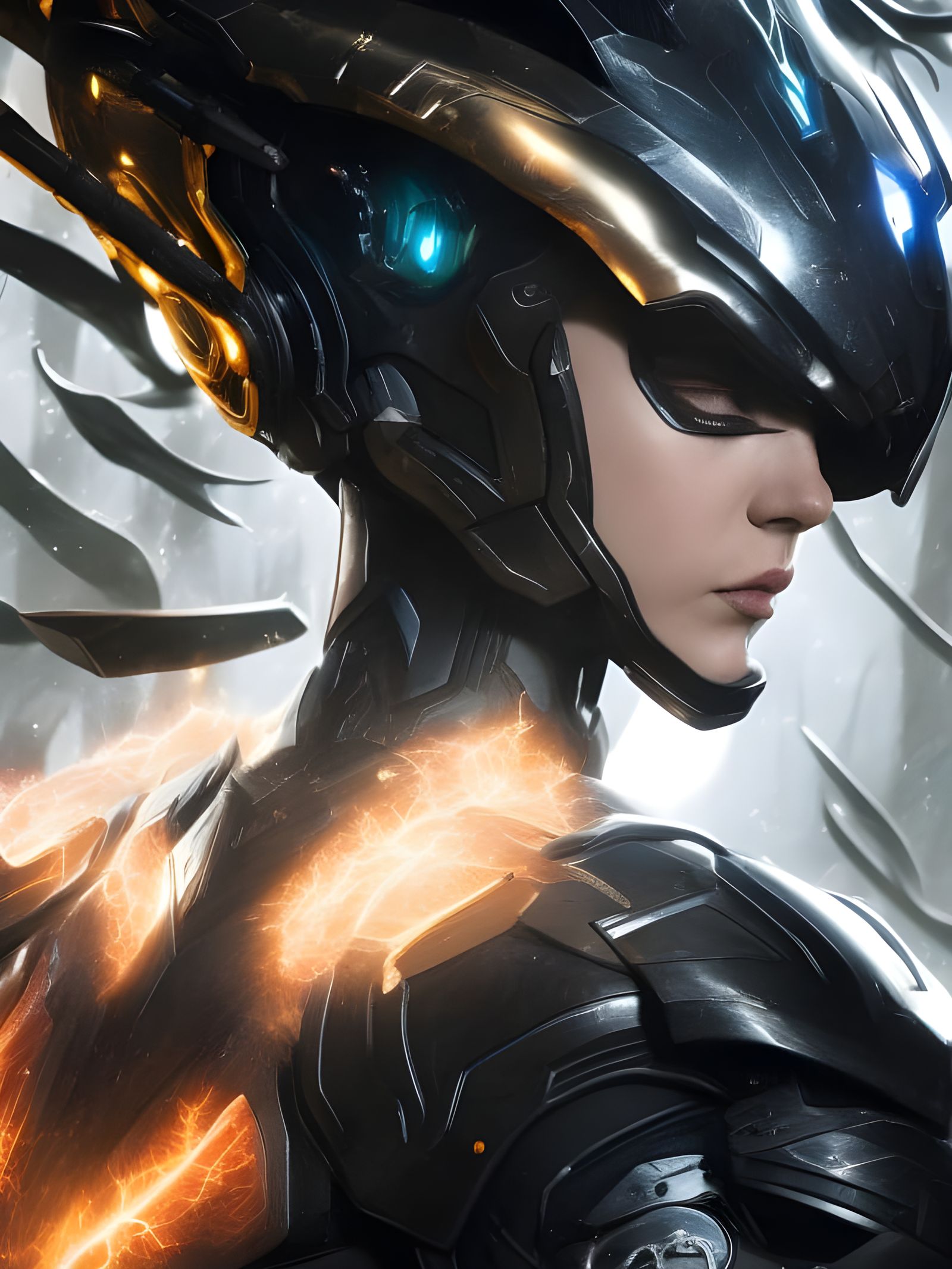 Epic Thunder Elemental Portrait in Granov-Avon Style