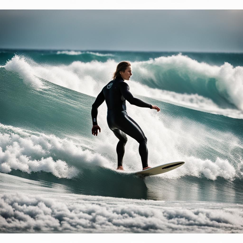 AI Generated Image of a Surfer on a Wave