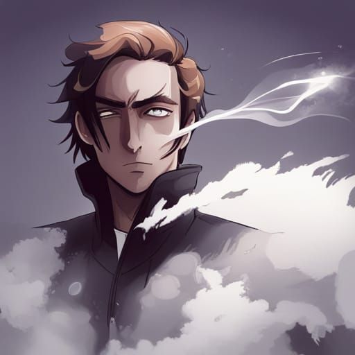 Anime Style Man Smoking Manga Art