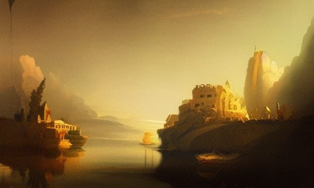 Renaissance-Style Painting with Cracked Paint and Brushstrok...