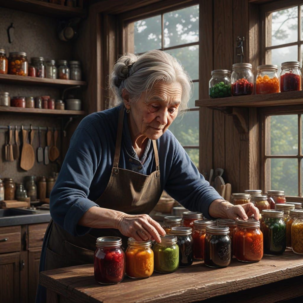 Vibrant Fantasy Kitchen Scene in Intricately Detailed Realis...